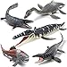 FUNSHOWCASE Préhistorique Mer Life Dinosaure Jouet Chiffres Éducatif Réaliste Plastique Figurine Set de Jeu Lot 5-Piece Tylosaurus Coulissant Dent Dunkleosteus Mosasaurus Plésiosaure