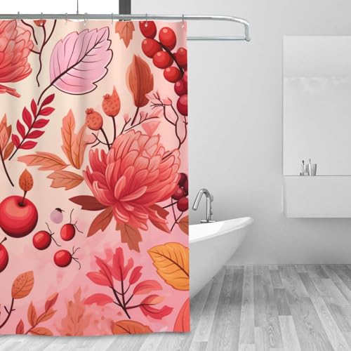 Rideaux de douche modernes lavables en microfibre imperméable automne - 8