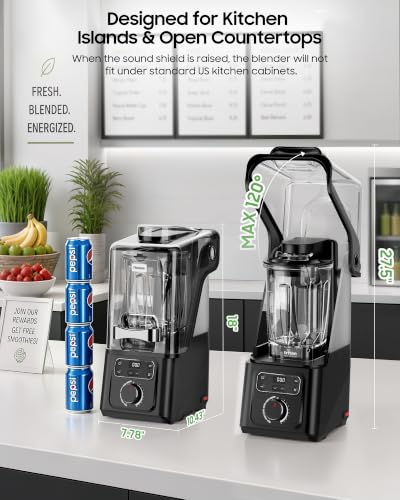 Image of Professional Commercial Vacuum Blender, Freshness Locked In by Vacuum Technology, 2026 Upgraded 45000RPM, 3000W /4HP Max Power, 56oz Eastman Tritan Cup, Milkshake, Smoothie, Nut Milk, Hot Soup