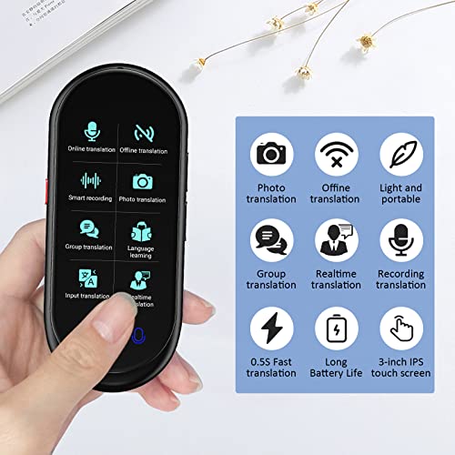 Language Translator Devicel Business Learning (Black) e, Portable Translator No WiFi Needed, Offline Voice Photo Translation, 150 Languages Supported, High Accuracy VORMOR Translator for Trav by BSTBOO - Image 2