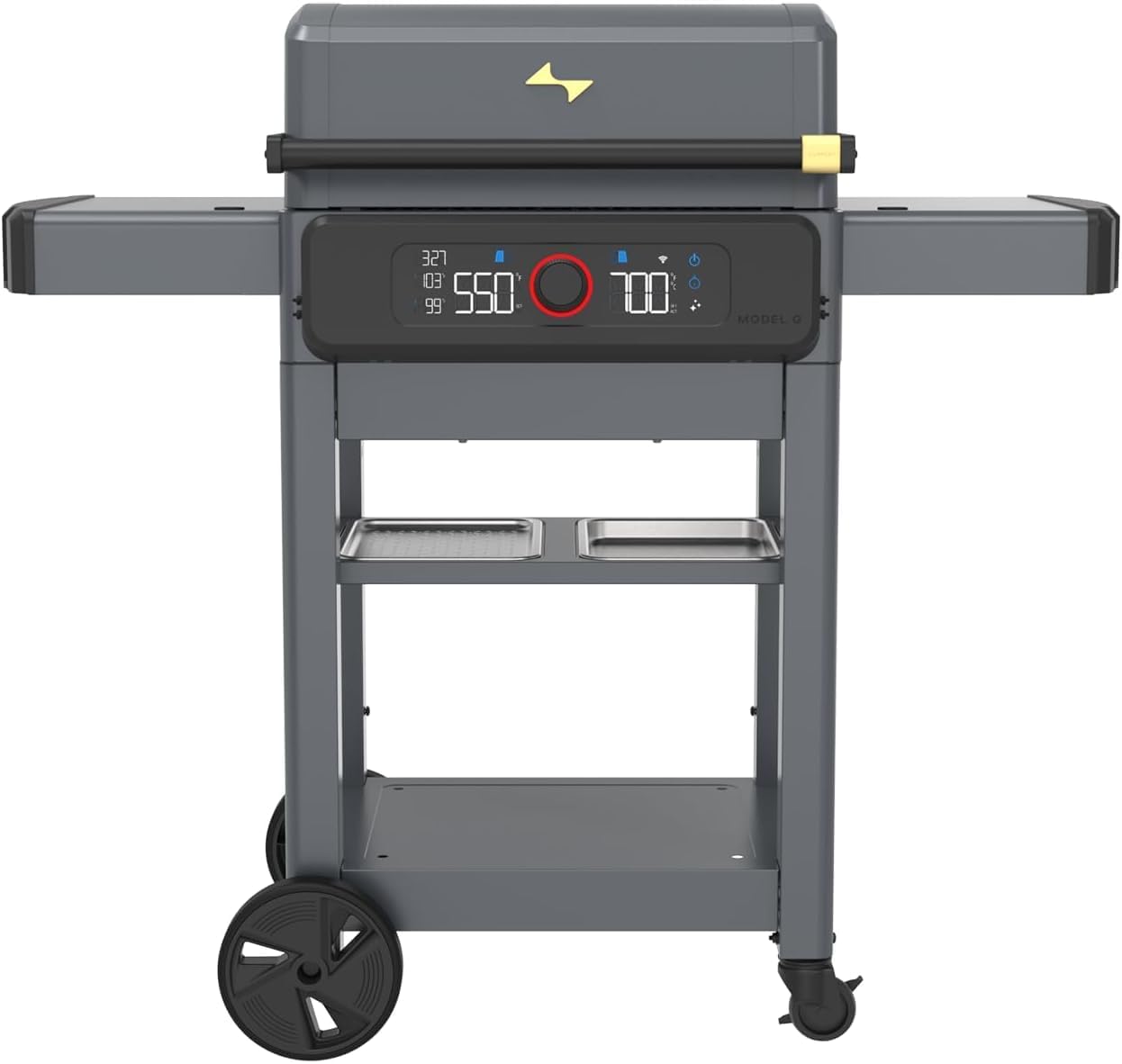 Current Model G Dual Zone Grill, Smart Electric Outdoor Grill with 200-700°F Range for Searing & Roasting, Digital Precision, Independent Heat Zones, Apartment-Friendly & Weather-Resistant, Slate