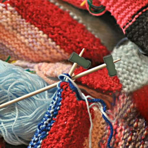 Image of 10 Pack Knitting Stitch Stoppers - Spring Needle Point Protectors, Nylon Needle Protectors