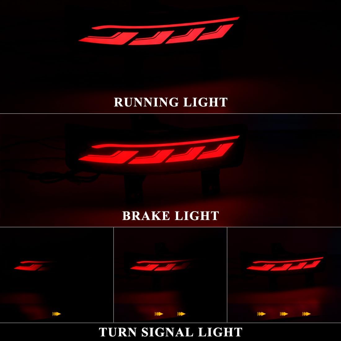Rear Bumper Reflector Lights For Honda CRV 2020 2021 2022 Tail Brake Light For CR-V Replacement LED Rear Lamp with Turn Signal Red Lens