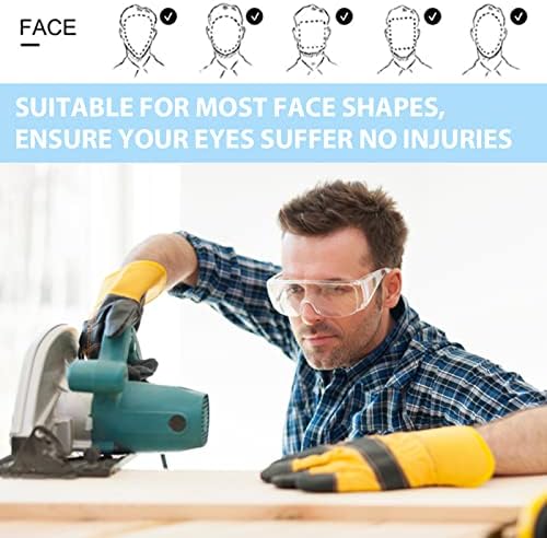 Homlynn Safety Glasses Safety Over-Glasses Anti-Scratch Eye Protective Workplace Goggles for Professional or Personal Use | For Construction Laboratory Outdoor Safety Goggles 3 Pack