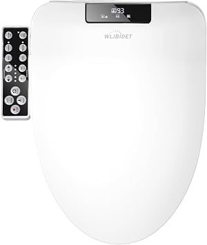 WLJBIDET Bidet Toilet Seat, Electric Bidet with Heated Toilet Seat, Instant Warm Water & Air Drying, Temperature Adjustable, Side Panel Control, Display Screen, Night Light, Elongated