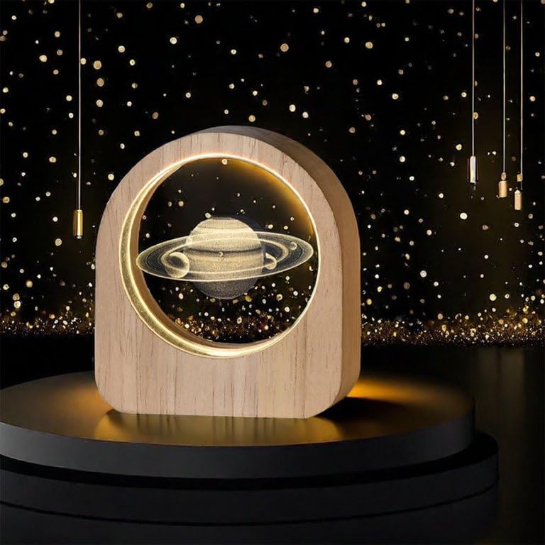 Image of CPENSUS Lights Lamp for Office, Dining Room (Wood Saturns), Led, Clear