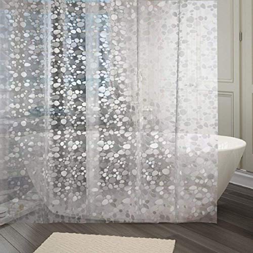 Image of Kuber Industries Coin Design 6 Pieces PVC .20 MM Shower Curtain - 7 Feet (Transparent) -CTKTC14635