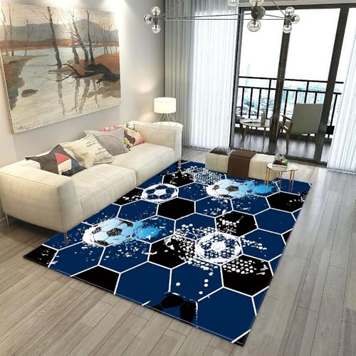 Tapis Foot Pour Enfant, Décoration Chambre Ado Garcon, Imprimé Foot Style Graffiti Coloré, Tapis De Sol Antidérapant Lavable, Deco Gaming Gamer Enfant,...