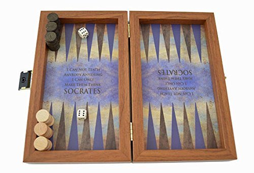 Manopoulos Socrates Traveler Backgammon Mini set – Fait main en Grèce