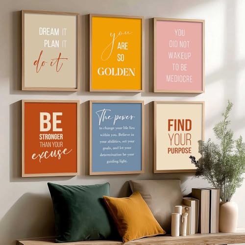 Image of kotart - Quotes Frames for Wall Decor - Motivational Photo Frame for Wall Decoration - Quotes Wall Poster with Frame for Room and Office - Set of 6 (13x17, K)