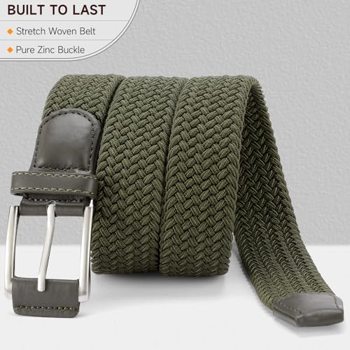 GAEKEAO Elastic Braided Stretch Belts for Men 1 3/8"- Mens Gift for Golf Pants Casual Shorts Jeans2