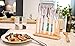 Magnetic Kitchen Knife Block(Natural Bamboo),Knife Holder,Knife Organizer Block,Knife Dock,Cutlery Display Stand and Storage Rack,Kitchen Scissor Holder,Large Capacity,Double Side Strongly Magnetic