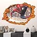 Sticker Mural Spiderman 3D Trou Enfants Chambre Décoration Avengers Mural Art Stickers Salon Chambre 50X70 Cm