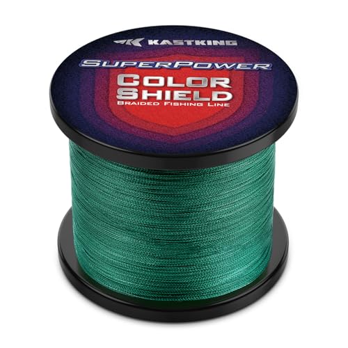 KastKing Superpower ColorShield Braided Fishing Line, Moss Green, 20LB, 150Yards, X4