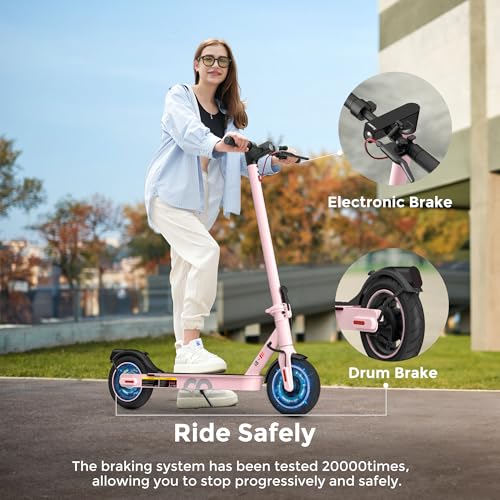 Image of iScooter Electric Scooter Adults, 18 /15 /12 Miles Long Range,22 /19 /18 Mph Top Speed, Commuting Electric Scooter with Cruise Control, Double Braking Systems Escooter for Adults and Teens