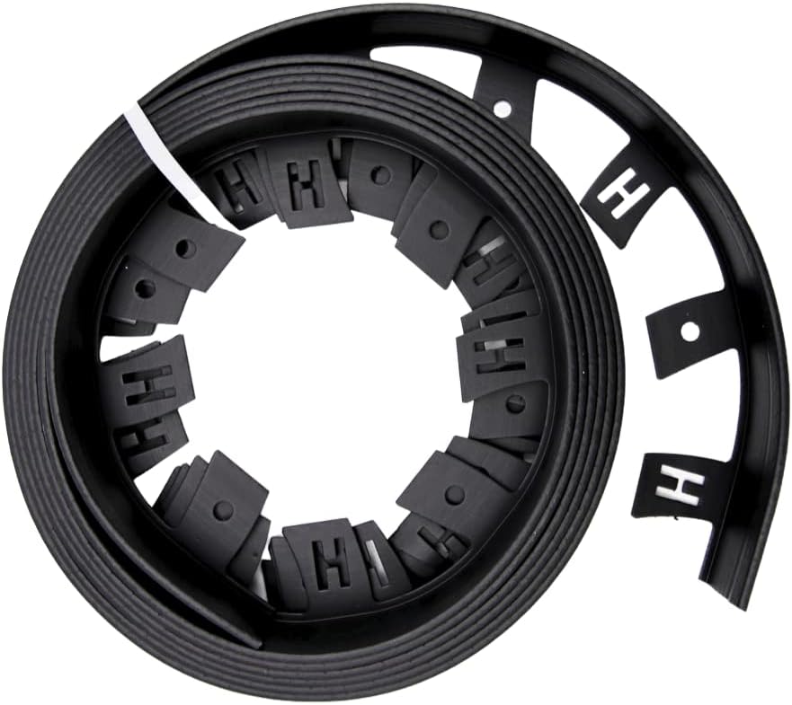 MASTER MARK Dig-Free Landscape Paver, Bricks, Stone Edging, No-Dig Patio Flex Border, Plastic 60 ft. Coil (Black), 1.75 in. Height