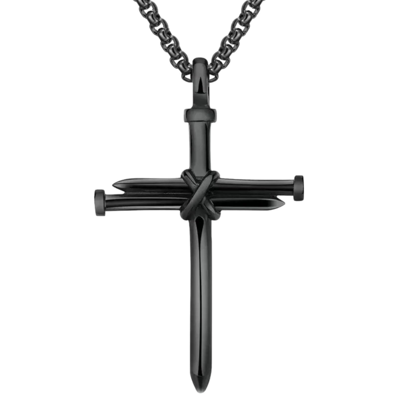 Christian Jewelry Christian Crucifix Jesus Cross Nail Blessing Pray With Long Chain Gold Stainless Steel Pendant Necklace Chain For Men And Women