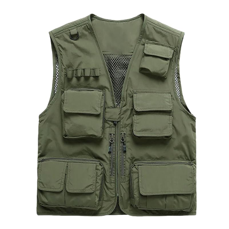 Gilet de pêche multifonctionnel amovible pour voyage et extérieur hommes