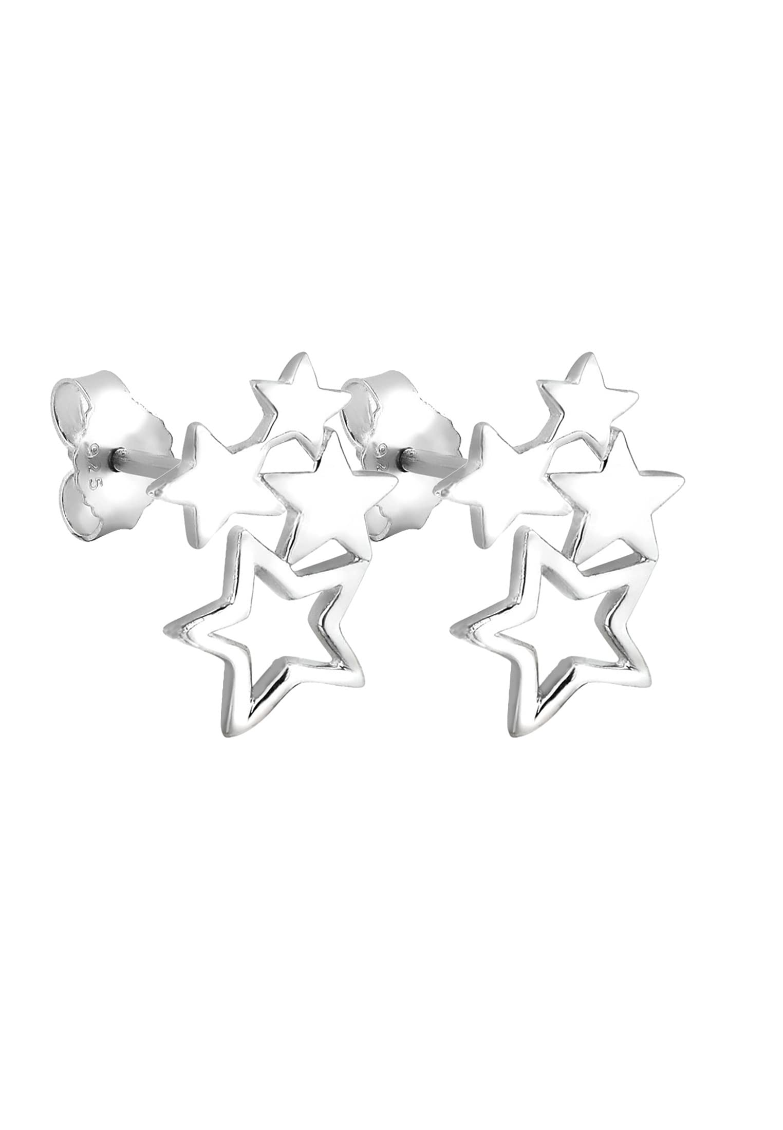 Elli Women's 925 Sterling Silver Xilion Cut Star Earrings