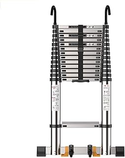 LAJUU Ladders,Telesladder Portable Collapsible Ladder,Extension Ladder,Household Folding Straight Ladder Can Be Raised and Lowered Stairs,Escalator-Aluminum Engineeladder/3.5M(11.48 Ft)