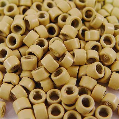 250 PCS 4 mm Blond Color Screw Thread Micro Ring Beads Locks for I Tip Stick Feather Human Hair Extensions