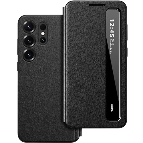 for Samsung Galaxy S26 Ultra 5G Clear View Cover with Smart View Touch Control, S-View Case for Samsung S26 Ultra, Flip Smart Window, Shockproof, Protective Phone Case Galaxy S26 Ultra