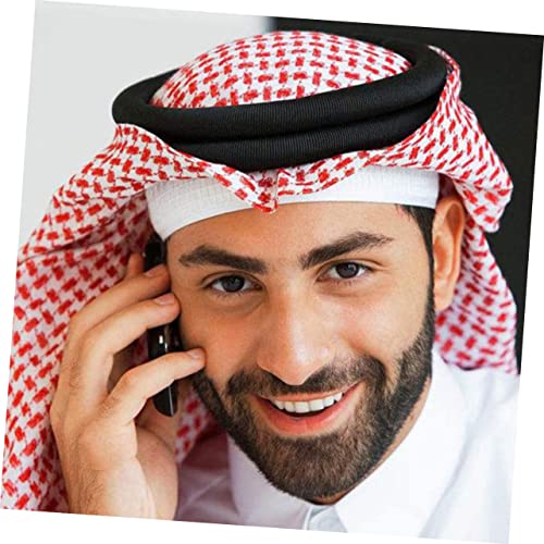 Beavorty Saudi Men's Hairband - Arabe Men's Turbante Keffiyeh Headband Wrap Rope, Black,1 - Image 3