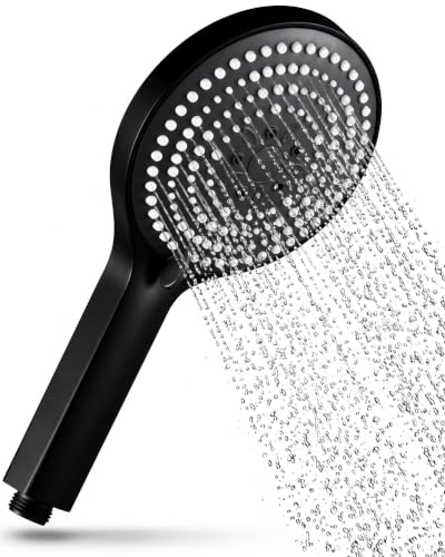 OFFO Shower Head 6 Modes Handheld Shower Head Large Powerful Boosting Handheld Showerhead for Low Water Pressure ShowerHead Matte Black