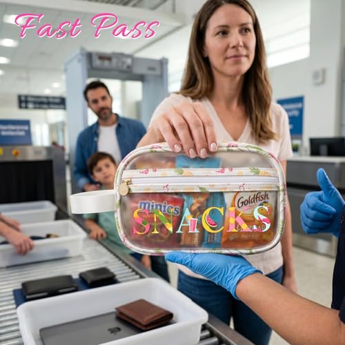 Image of COSHAYSOO Clear SNACKS Bags Travel Pouch for Women Girls Cute Summer Beach Vacation Pool Lake Day Must Have Essentials, Teens Camp Gym Sports Park Trip Accessories Gift Bag Stuffers