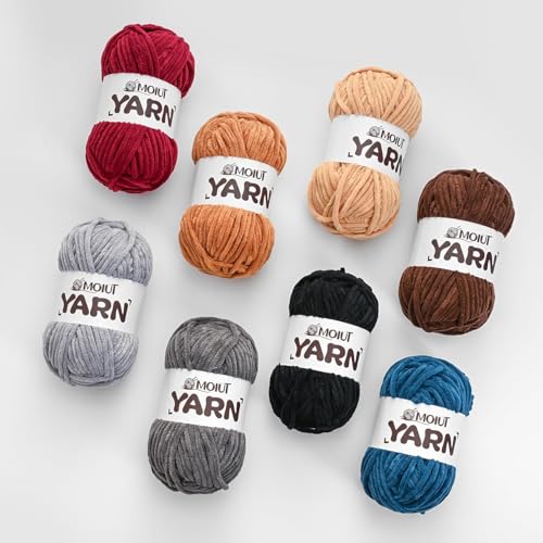 Image of 2 Pack Fluffy Chenille Yarn for Crocheting, Chunky Velvet Yarns for Crochet Amigurumi, Baby Yarn for Crocheting Soft Blanket, 174.9yds /7 oz Bulky Yarns for Crafts /Hats /Shoes /Socks (2 Azure)