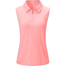 YSENTO Womens Sleeveless Golf Shirts Tops Clothes Collared 1/4 Zip Quick Dry Tennis Polo Shirts Apparel