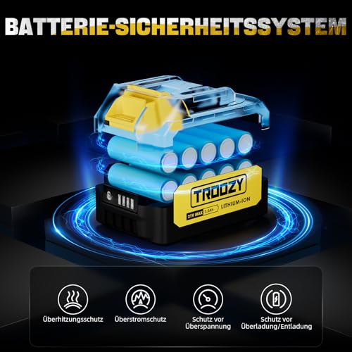 TROOZY Akumulatorowa piła łańcuchowa, mini piła łańcuchowa, silnik bezszczotkowy, akumulator 6000 mAh, do 200 min, elektryczna ręczna piła łańcuchowa (21 V, 15 cm, 2 akumulatory 3000 mAh), elektryczna