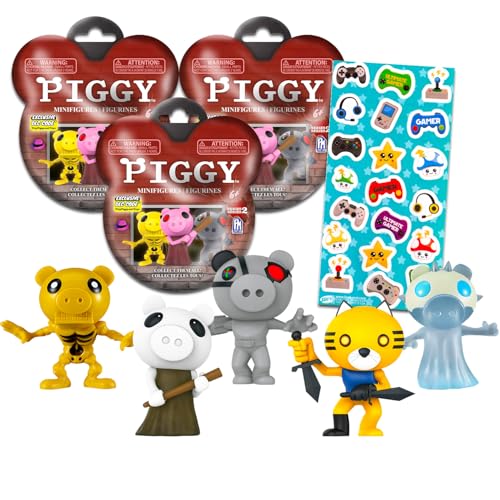 Piggy Blind Bags Set for Kids - Bundle With 3 Series 2 Bags Mini Figurines Stickers | Roblox Mystery Figures Set for Boys and Girls