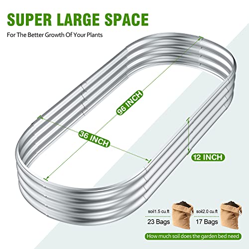 2 Pcs 8 X 3 X 1 Ft Galvanized Steel Raised Garden Bed, Large Galvanized Steel Outdoor Planter Box For For Easy To Diy And Clean - Raised Garden Beds Outdoor For Backyards, Terraces And Balconies #TOP2