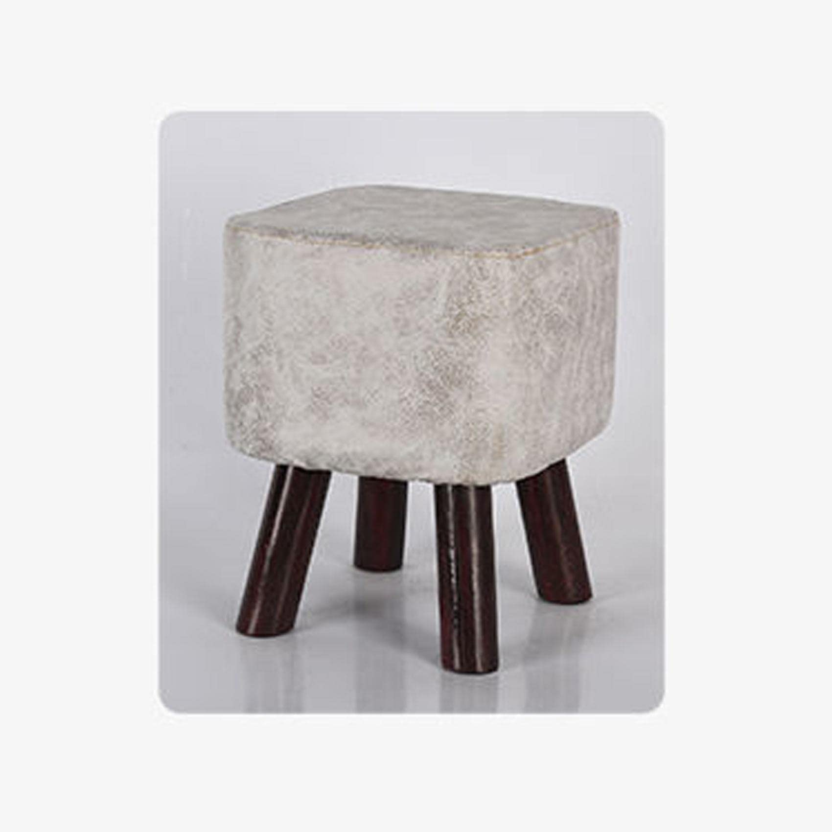 Tabouret bas en tissu technologique avec housse amovible et pieds bois