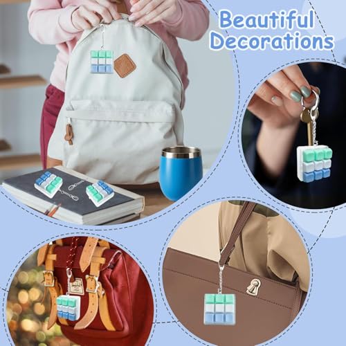 Image of 9-in-1 Colorful Keyboard Fidget Toys for Adults Mechanical Button Keyboard Clicker Keychain for Work Stress Relief (Random Colour)