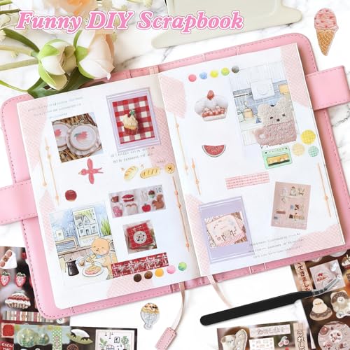 Image of 800Pcs Cute Scrapbook Stickers Travel Y2k Japanese Sticker Book for Adult Kawaii Korean Stickers for Journaling Heisei Retro Aesthetic Sticker Manga Style Decor for DIY Crafts Junk Journal Gifts Brown