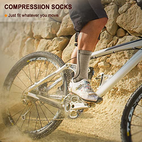 Image of BULLIANT Compression Socks for Men 6Pairs, Athletic Crew Socks Cushioned For Men Sports Running-Arch Support(6Pairs,Shoes Size:Men 11-13)