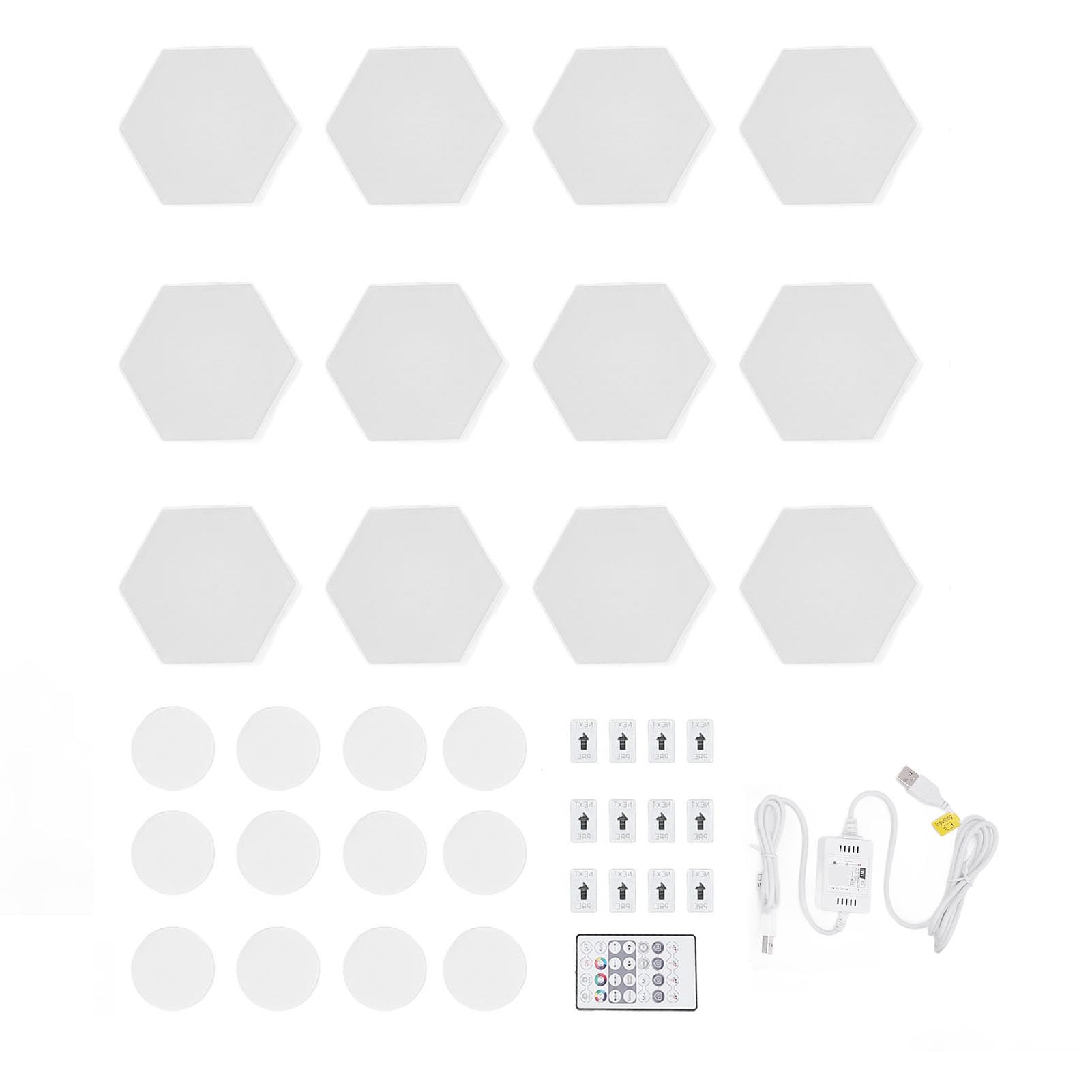 Eujgoov Applique Murale Hexagonale, Panneau Intelligent LED RVB avec Commande Vocale et Synchronisation Musicale, pour la Décoration de la Pièce et les Fêtes