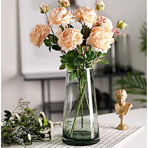 Glass Vase Round , Golden Rim Decor. Decorative for Home,Office,Wedding,Holiday,Party Celebrate Cover