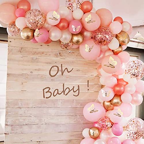 147 globos comunion niña rosa, kit globos de colores, látex natural, con confeti, para boda, cumpleaños, bautizo, ceremonia, fiestas de San Valentín Cover