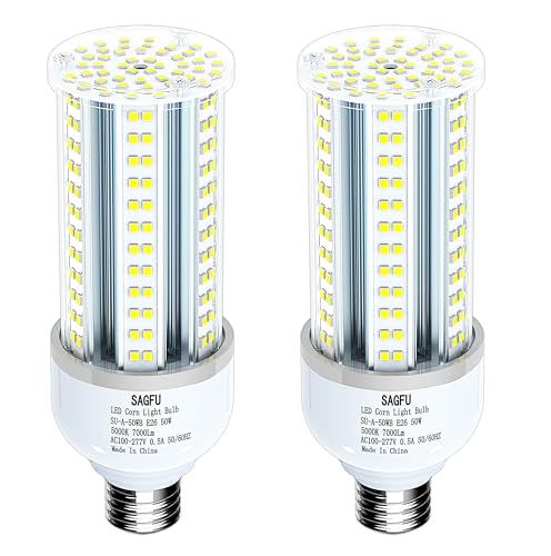 SAGFU 50W LEDR[COBd LEDR[d 5000K fCCgzCg 2pbN 500W 7500[ Px E26x[X /OK[Wqɗp G3(50W 2pbN)