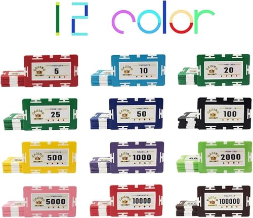 29g Monte Carlo Clay Poker Chips, 25pcs for Texas Hold'em and Casino Games