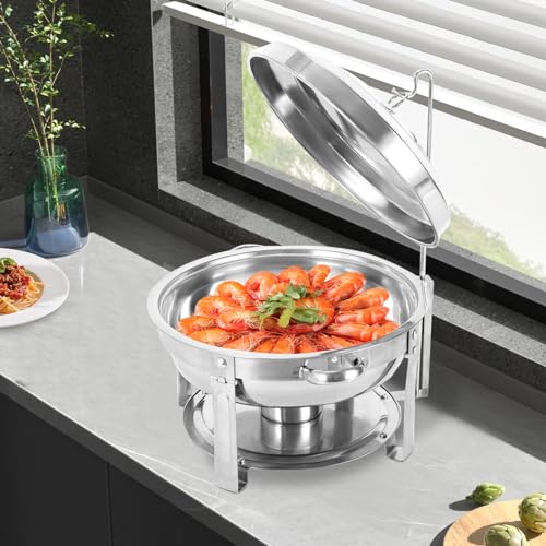 MBUYI Chafing Dish Edelstahl 7,5 Liter Warmhaltebehälter Essen mit Deckel, Wärmebehälter für Speisen, Speisenwärmer | Wärmebehälter | Buffetwärmer | Bain Marie für Catering, Buffet und Party – Bild 3