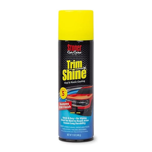 Stoner Car Care 91034 Trim Shine – Vinyl and Plastic Protectant Coating for Interior and Exterior Automotive Detailing, Quick Auto Trim Restorer, Fast-Drying No Sling Formula – 12 oz