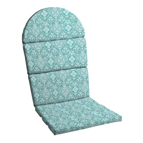 Arden Outdoor Foam Adirondack Cushion, 21.5 x 19, Water Repellent, Fade Resistant, Foam Cushion for Adirondack Chairs Turquoise Daphne Medallion