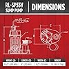 Red Lion RL-SP33V 115-Volt, 1/3 HP, 3137 GPH Aluminum and Thermoplastic Sump Pump with Vertical Switch and 8-Ft. Cord, Red, 14942741