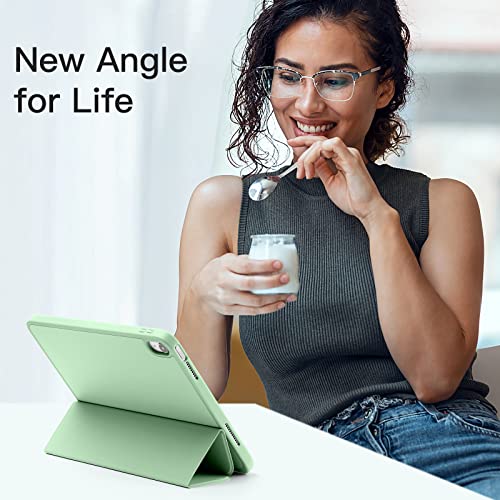 Image of Akkerds Compatible with iPad (A16) 11th Generation Case 11 Inch 2025, for iPad 10th Generation Case 10.9 Inch 2022 with Pencil Holder,Slim Trifold Stand Protective Cover with Soft TPU Back,MatchaGreen