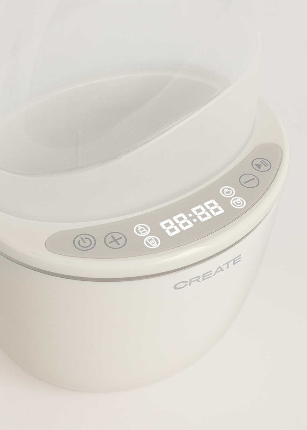 CREATE/BABY BOTTLE WARMER/Chauffe-biberon et stérilisateur 2 biberons blanc cassé/Fonction de cuisson à la vapeur, capteur de température NTC, programmable, 300W