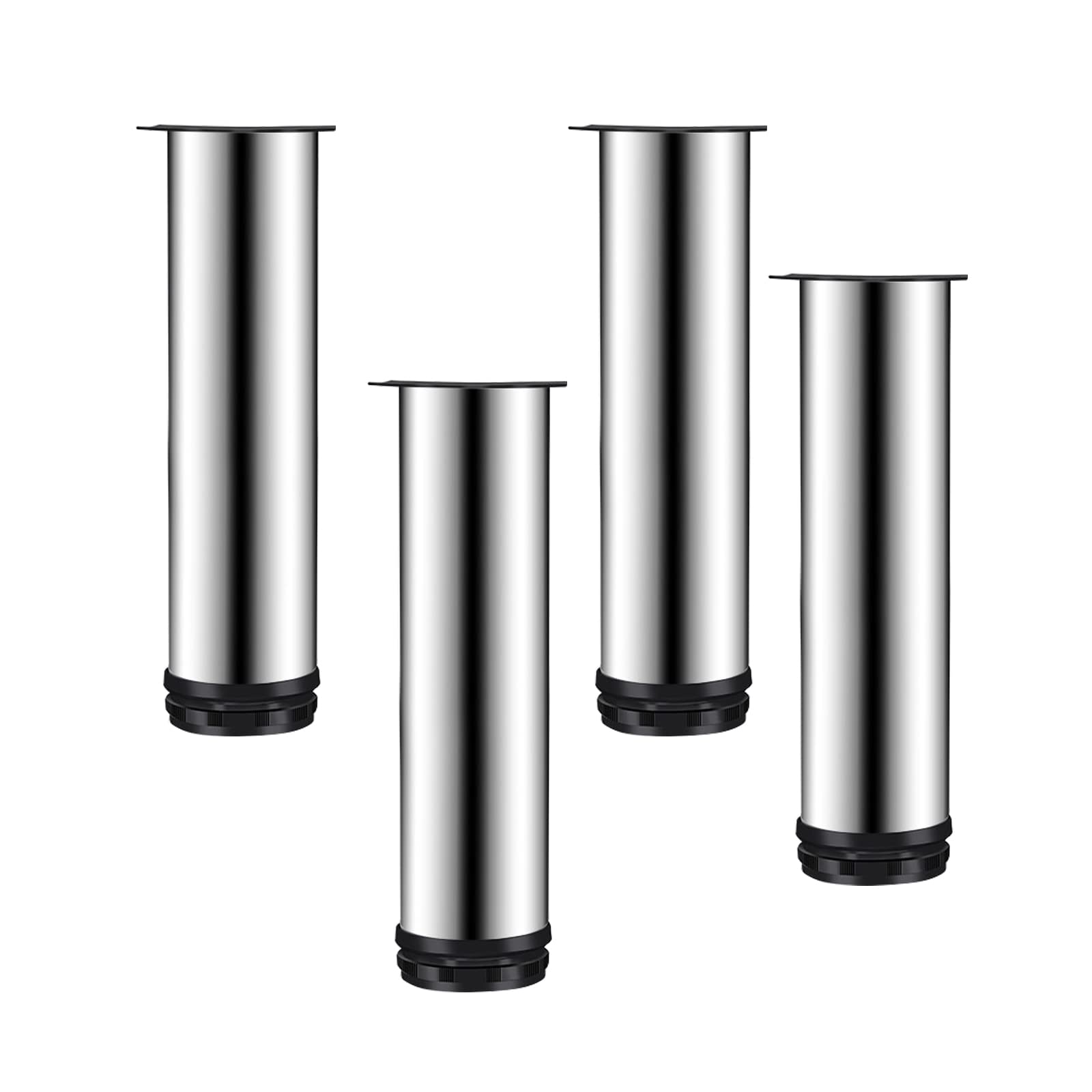 Gambe per Mobili in Metallo Regolabili in Altezza,Gambe per Divani Industriali in Metallo,Gambe da Tavolo da Ufficio,Regolabili: 1,5 cm,Set di 4,Capacità Del Cuscinetto: 200 Kg (20cm/7.9in)